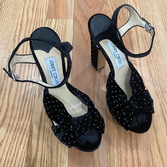 Jimmy Choo Heloise Velvet Heels - Picture 3 of 8